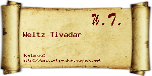 Weitz Tivadar névjegykártya